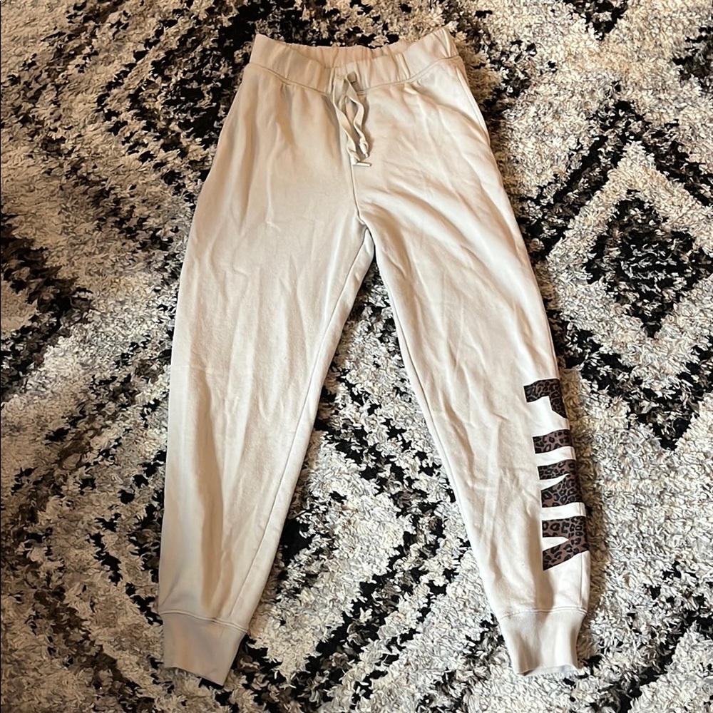 PINK Victoria's Secret Tan & Cheetah Joggers